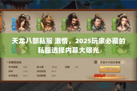 天龙八部私服 激情，2025玩家必藏的私服选择内幕大曝光