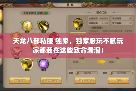 天龙八部私服 独家，独家服玩不腻玩家都栽在这些致命漏洞！