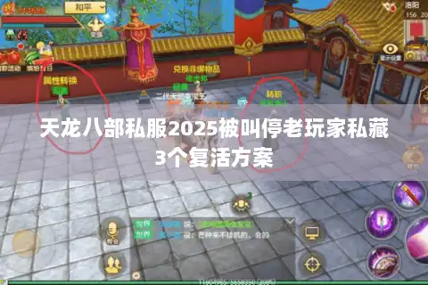 天龙八部私服2025被叫停老玩家私藏3个复活方案