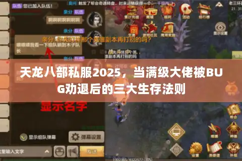 天龙八部私服2025，当满级大佬被BUG劝退后的三大生存法则