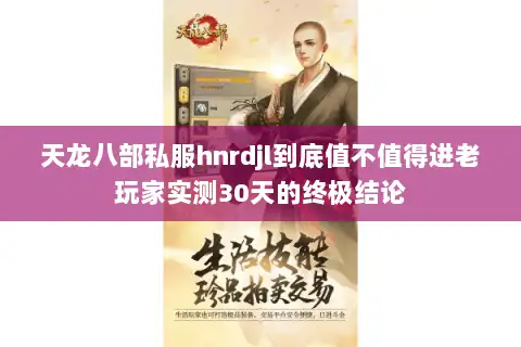 天龙八部私服hnrdjl到底值不值得进老玩家实测30天的终极结论