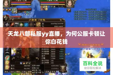 天龙八部私服yy直播,为何公服卡顿让你白花钱 天龙八部私服yy直播,为何公服卡顿让你白花钱