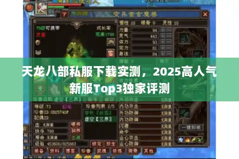 天龙八部私服下载实测，2025高人气新服Top3独家评测