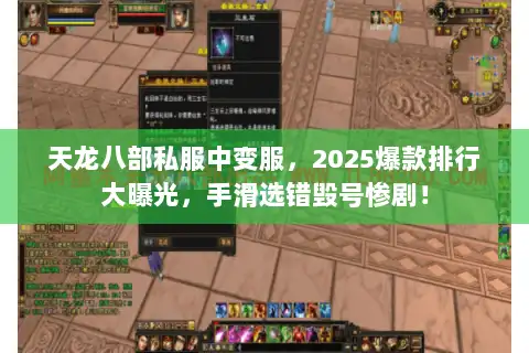 天龙八部私服中变服,2025爆款排行大曝光,手滑选错毁号惨剧! 天龙八部私服中变服,2025爆款排行大曝光,手滑选错毁号惨剧!