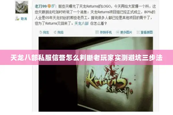 天龙八部私服信誉怎么判断老玩家实测避坑三步法