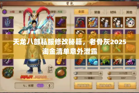 天龙八部私服修改秘籍，老骨灰2025淘金清单意外泄露