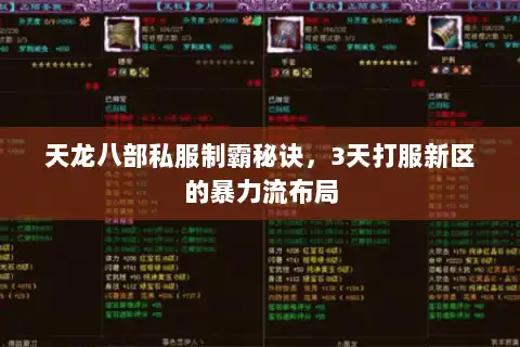天龙八部私服制霸秘诀，3天打服新区的暴力流布局