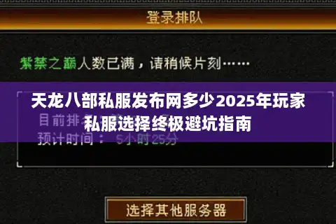天龙八部私服发布网多少2025年玩家私服选择终极避坑指南