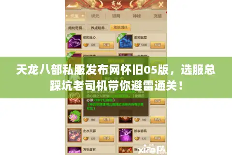 天龙八部私服发布网怀旧05版，选服总踩坑老司机带你避雷通关！