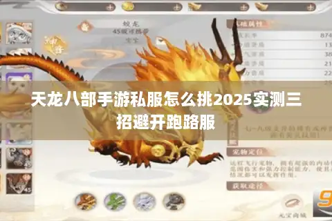 天龙八部手游私服怎么挑2025实测三招避开跑路服
