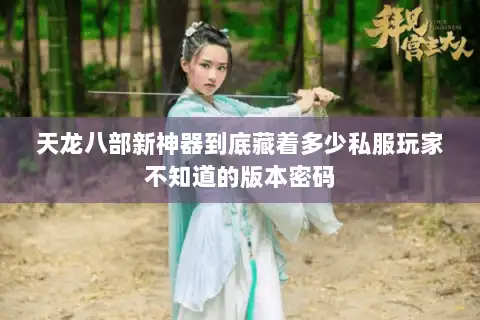 天龙八部新神器到底藏着多少私服玩家不知道的版本密码