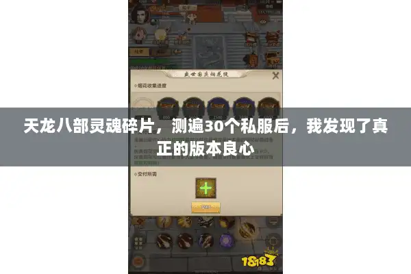 天龙八部灵魂碎片,测遍30个私服后,我发现了真正的版本良心 天龙八部灵魂碎片,测遍30个私服后,我发现了真正的版本良心