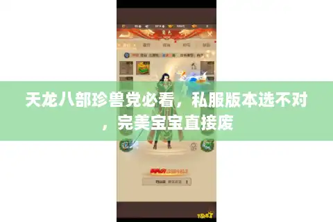 天龙八部珍兽党必看，私服版本选不对，完美宝宝直接废