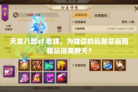 天龙八部sf 老牌,为啥你的私服总崩而我玩得爽翻天? 天龙八部sf 老牌,为啥你的私服总崩而我玩得爽翻天?
