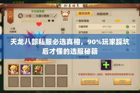 天龙八部私服必选真相，90%玩家踩坑后才懂的选服秘籍