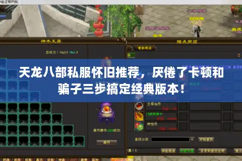 天龙八部私服怀旧推荐，厌倦了卡顿和骗子三步搞定经典版本！