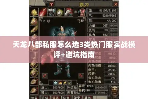 天龙八部私服怎么选3类热门服实战横评+避坑指南