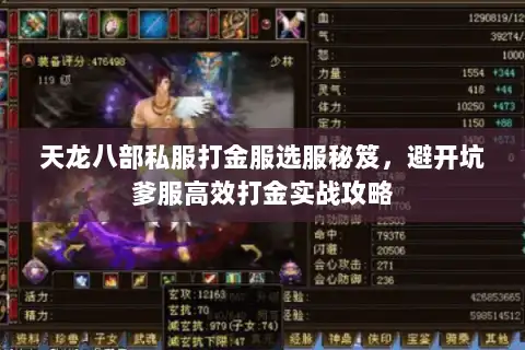 天龙八部私服打金服选服秘笈，避开坑爹服高效打金实战攻略