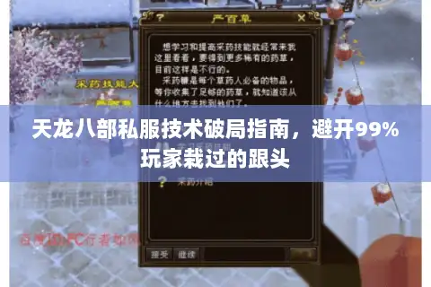 天龙八部私服技术破局指南，避开99%玩家栽过的跟头