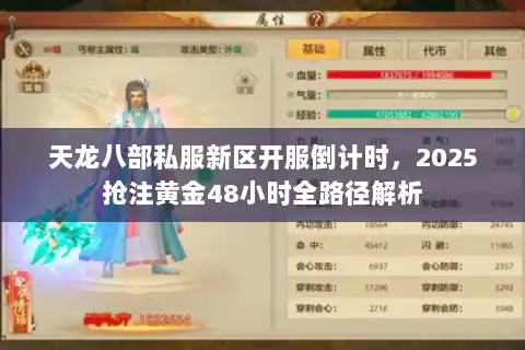 天龙八部私服新区开服倒计时，2025抢注黄金48小时全路径解析