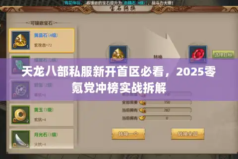 天龙八部私服新开首区必看，2025零氪党冲榜实战拆解