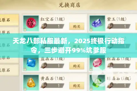 天龙八部私服最新,2025终极行动指令,三步避开99%坑爹服 天龙八部私服最新,2025终极行动指令,三步避开99%坑爹服