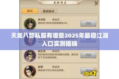 天龙八部私服有哪些2025年最稳江湖入口实测揭晓