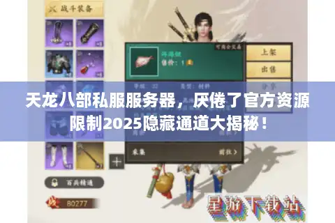 天龙八部私服服务器，厌倦了官方资源限制2025隐藏通道大揭秘！