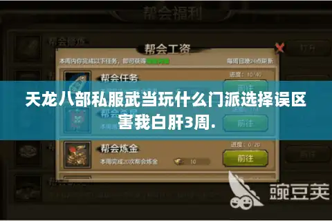 天龙八部私服武当玩什么门派选择误区害我白肝3周.