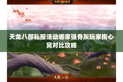 天龙八部私服活动哪家强骨灰玩家掏心窝对比攻略