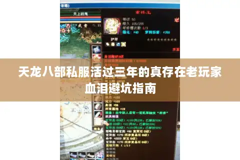 天龙八部私服活过三年的真存在老玩家血泪避坑指南