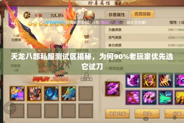 天龙八部私服测试区揭秘，为何90%老玩家优先选它试刀
