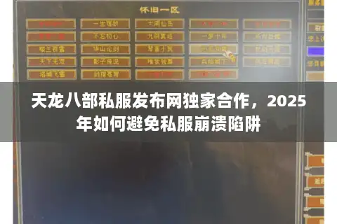 天龙八部私服发布网独家合作，2025年如何避免私服崩溃陷阱