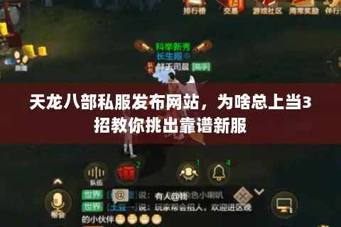 天龙八部私服发布网站，为啥总上当3招教你挑出靠谱新服