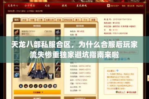 天龙八部私服合区，为什么合服后玩家流失惨重独家避坑指南来啦