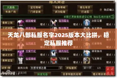天龙八部私服名字2025版本大比拼,稳定私服推荐 天龙八部私服名字2025版本大比拼,稳定私服推荐
