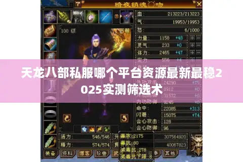 天龙八部私服哪个平台资源最新最稳2025实测筛选术