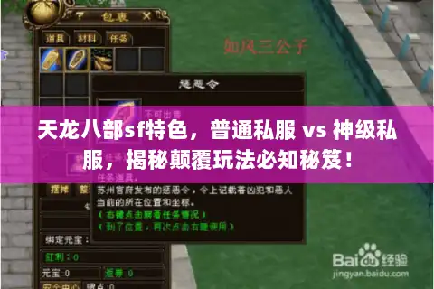天龙八部sf特色，普通私服 vs 神级私服，揭秘颠覆玩法必知秘笈！