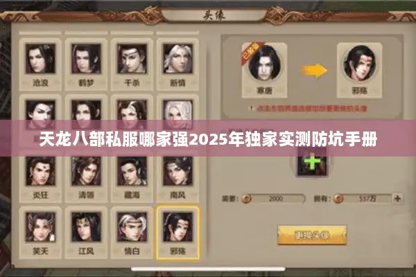 天龙八部私服哪家强2025年独家实测防坑手册