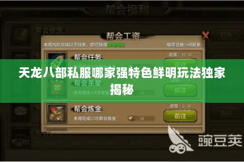 天龙八部私服哪家强特色鲜明玩法独家揭秘