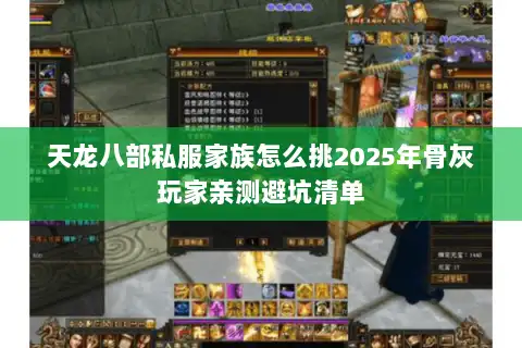 天龙八部私服家族怎么挑2025年骨灰玩家亲测避坑清单