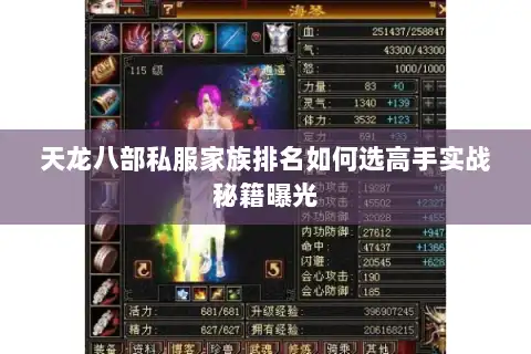 天龙八部私服家族排名如何选高手实战秘籍曝光 天龙八部私服家族排名如何选高手实战秘籍曝光