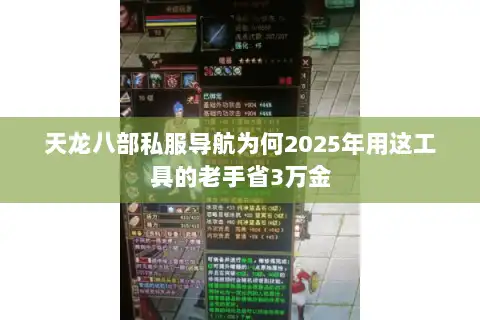 天龙八部私服导航为何2025年用这工具的老手省3万金