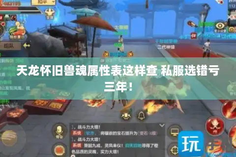 天龙怀旧兽魂属性表这样查 私服选错亏三年！