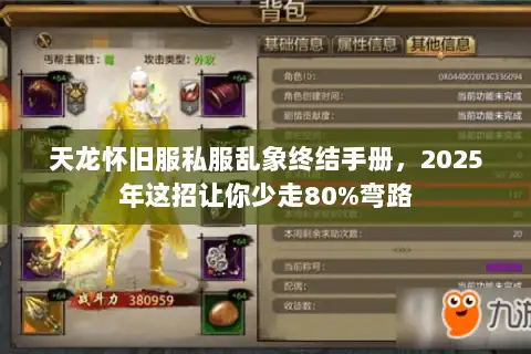 天龙怀旧服私服乱象终结手册，2025年这招让你少走80%弯路