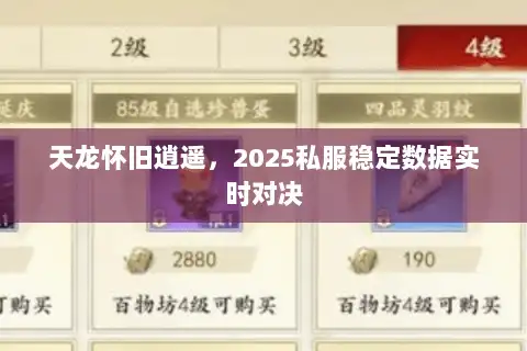 天龙怀旧逍遥，2025私服稳定数据实时对决