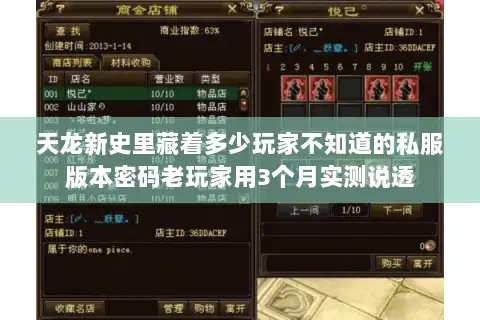 天龙新史里藏着多少玩家不知道的私服版本密码老玩家用3个月实测说透 天龙新史里藏着多少玩家不知道的私服版本密码老玩家用3个月实测说透