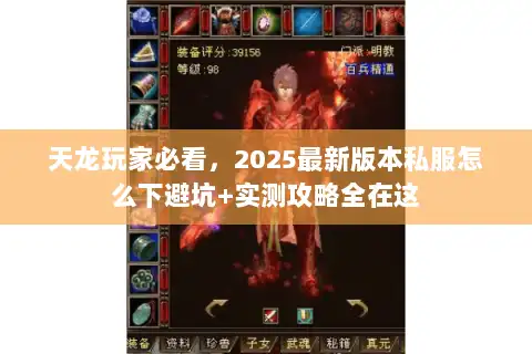 天龙玩家必看，2025最新版本私服怎么下避坑+实测攻略全在这