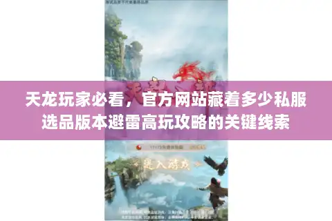 天龙玩家必看，官方网站藏着多少私服选品版本避雷高玩攻略的关键线索