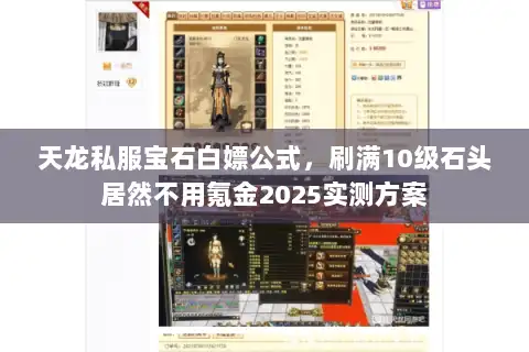 天龙私服宝石白嫖公式,刷满10级石头居然不用氪金2025实测方案 天龙私服宝石白嫖公式,刷满10级石头居然不用氪金2025实测方案